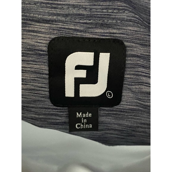 FootJoy FJ Polo Shirt Mens Large Gray Short Sleeve Performance Stretch Golf Logo - Picture 3 of 11